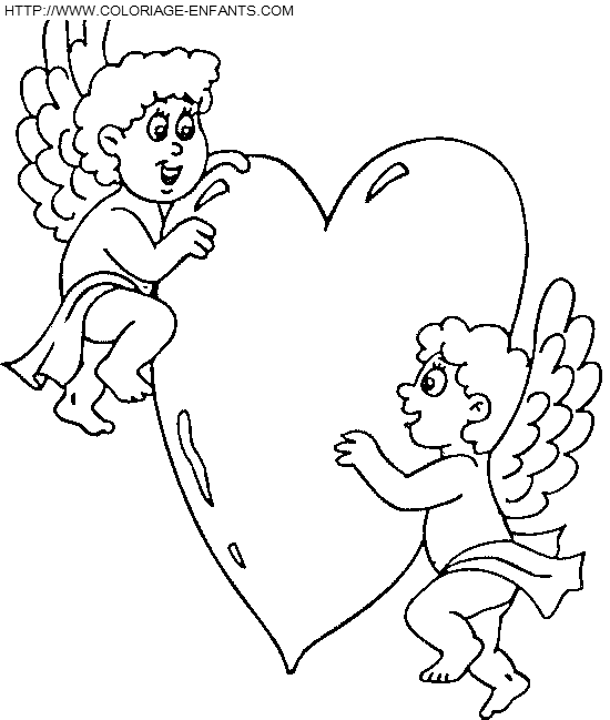 Saint Valentine Cupid coloring