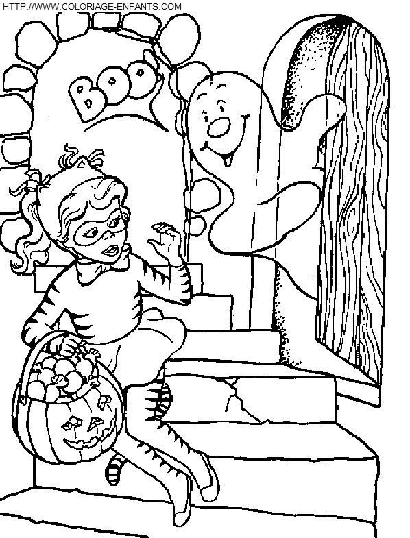 Children In Halloween Costumes coloring