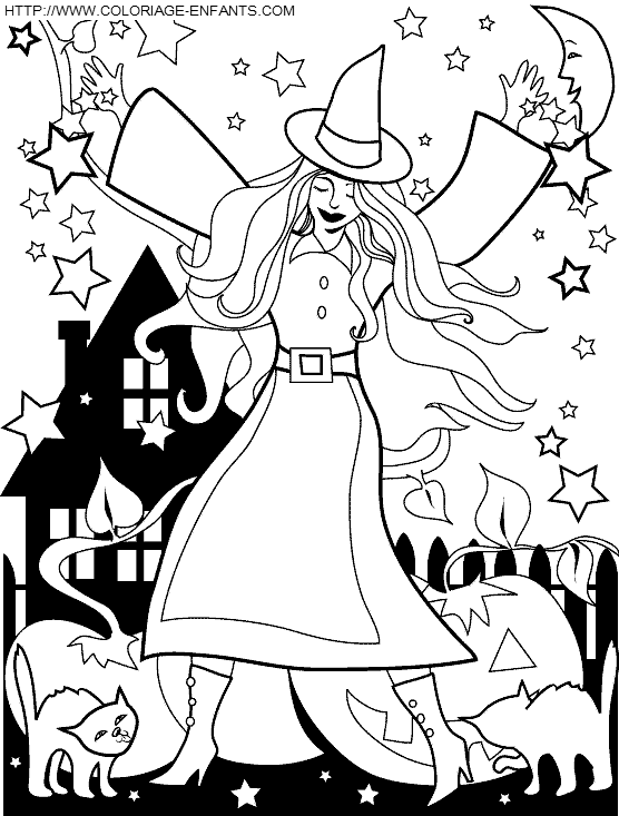 Halloween Witches coloring