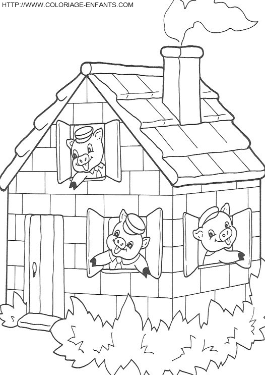 The Three Little Pigs coloring