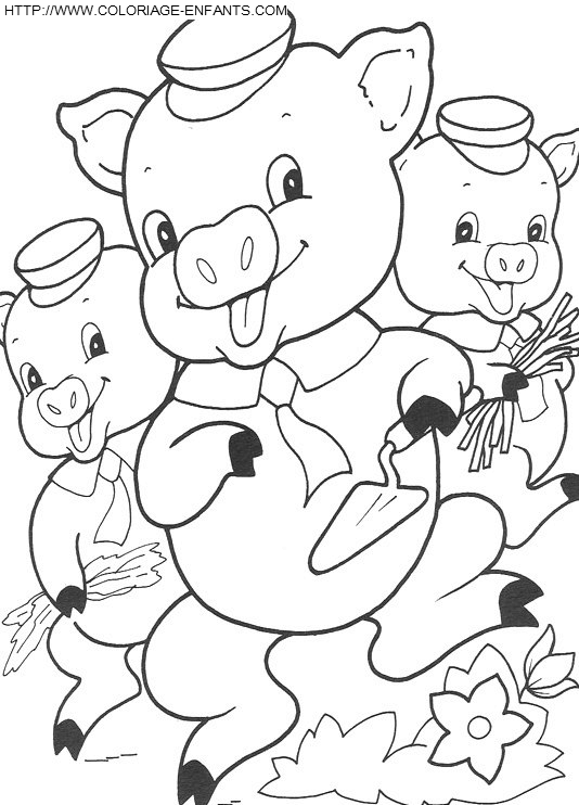 The Three Little Pigs coloring