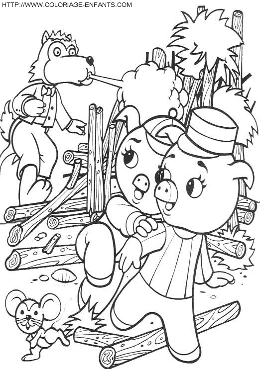 The Three Little Pigs coloring