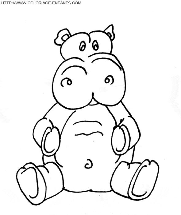 Hippopotamus coloring