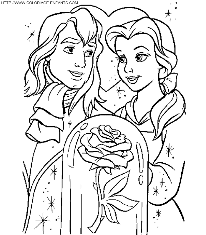 Beauty And The Beast coloring