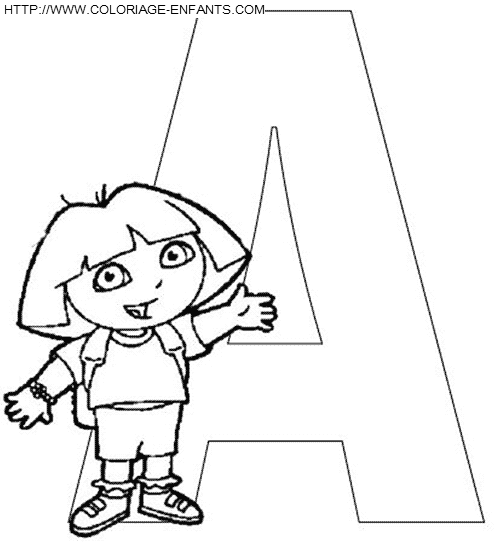 Alphabet Dora The Explorer coloring