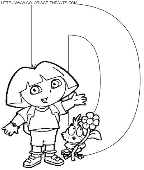 Alphabet Dora The Explorer coloring