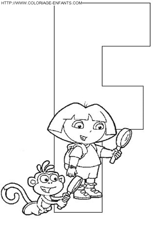 Alphabet Dora The Explorer coloring