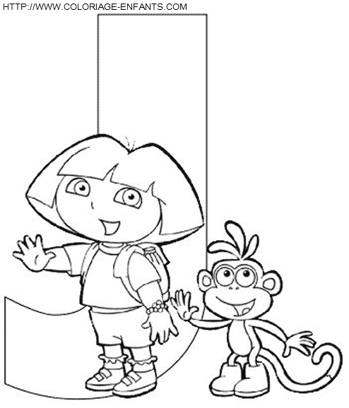 Alphabet Dora The Explorer coloring