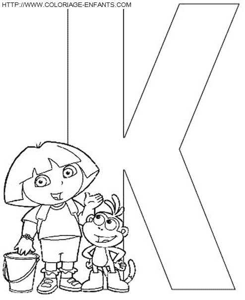 Alphabet Dora The Explorer coloring