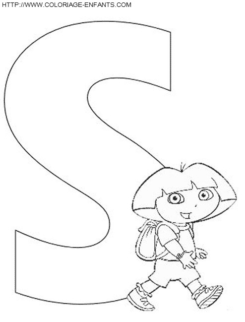 Alphabet Dora The Explorer coloring