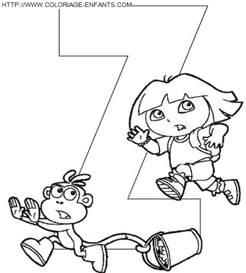 Alphabet Dora The Explorer coloring