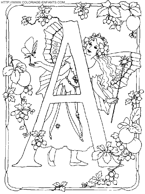 Alphabet Fairy coloring