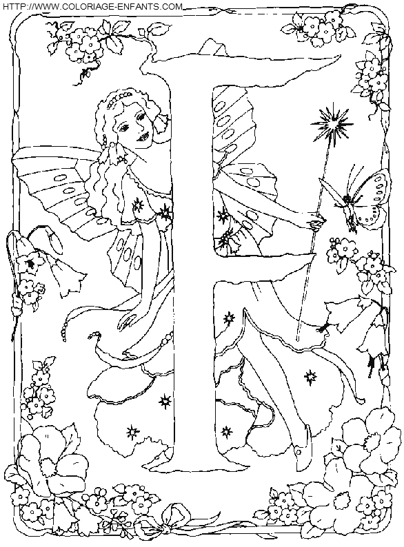 Alphabet Fairy coloring