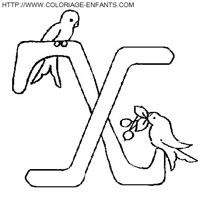 Letter Birds coloring