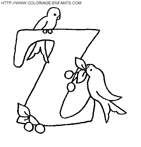 Letter Birds coloring