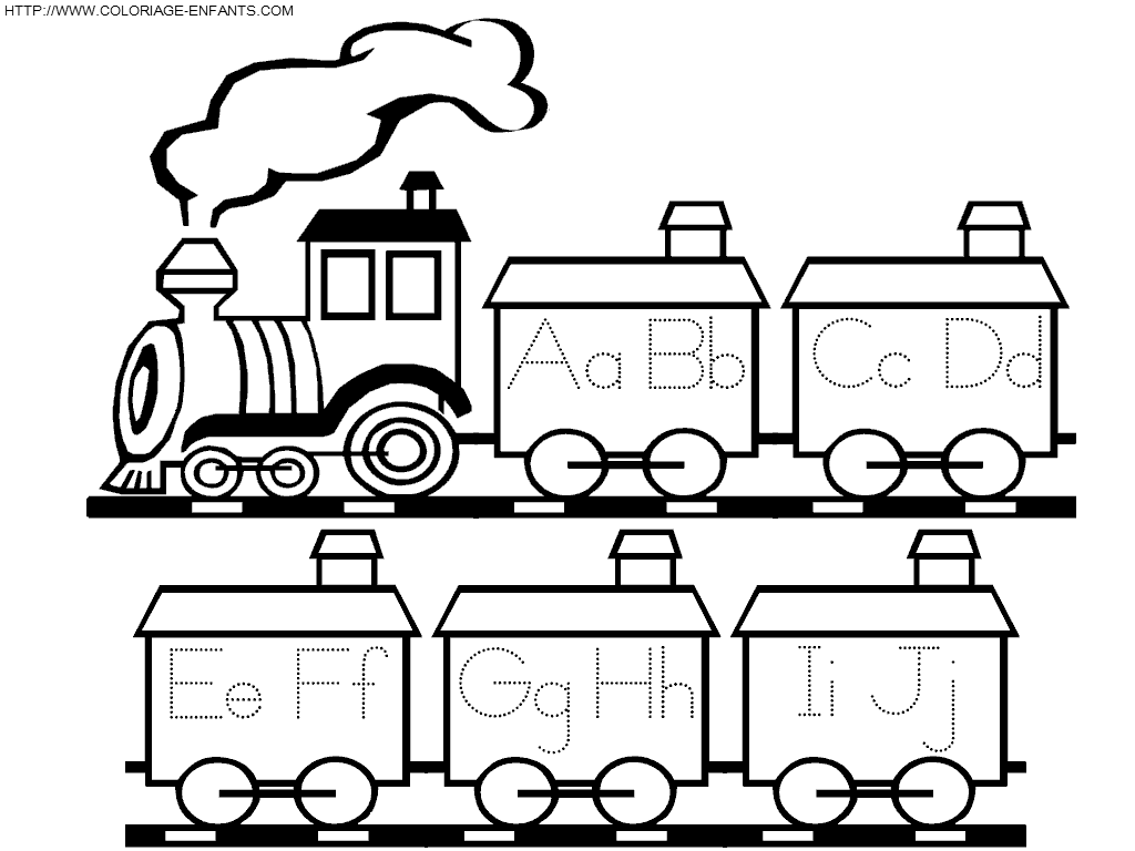 Alphabet The Little Train coloring