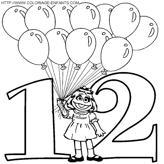 Numbers Sesame Street coloring