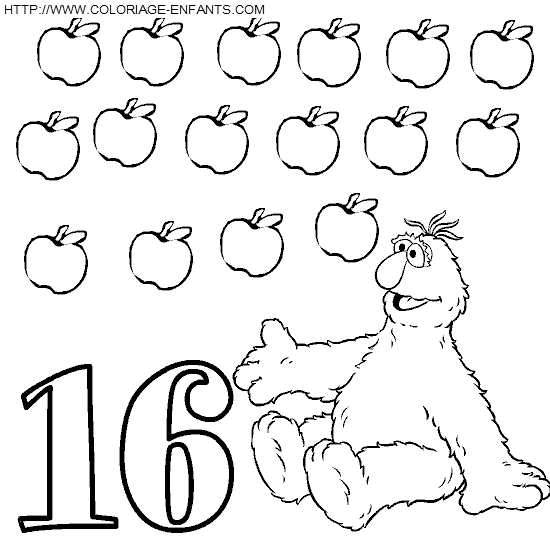 Numbers Sesame Street coloring