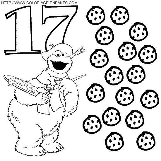 Numbers Sesame Street coloring