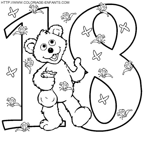 Numbers Sesame Street coloring