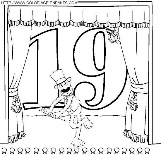 Numbers Sesame Street coloring