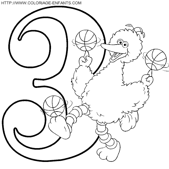 Numbers Sesame Street coloring