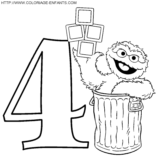 Numbers Sesame Street coloring