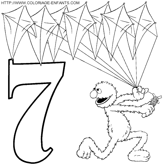 Numbers Sesame Street coloring