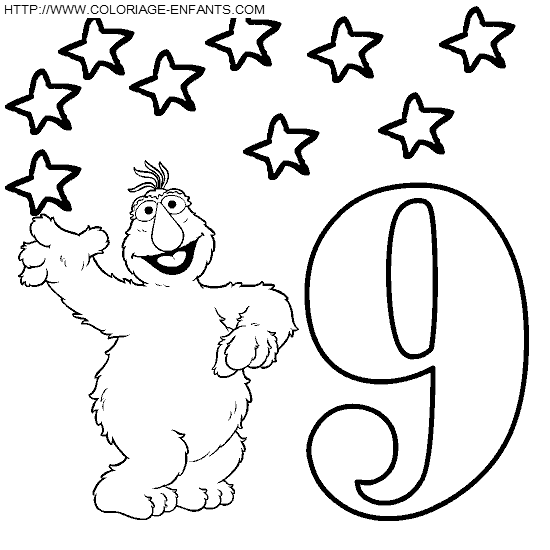 Numbers Sesame Street coloring