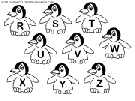 alphabet-penguins coloring book pages