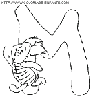 alphabet winnie the pooh coloring