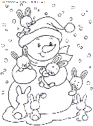 christmas snowman coloring