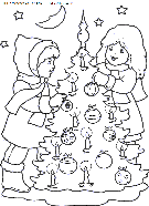 christmas children coloring