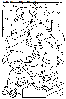 christmas children coloring