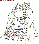 christmas santa claus house coloring