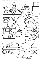 christmas santa claus house coloring