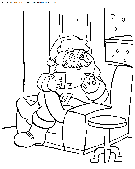 christmas santa claus house coloring