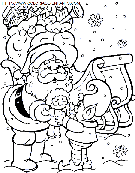 christmas santa claus presents coloring