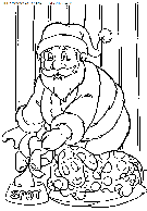 christmas santa claus presents coloring