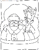 christmas santa claus reindeer coloring