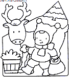 christmas santa claus reindeer coloring