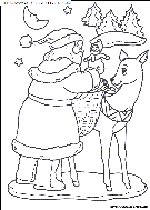 christmas santa claus reindeer coloring