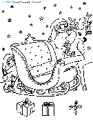 christmas santa claus sled coloring