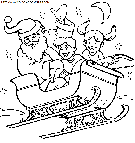 christmas santa claus sled coloring