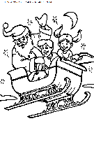 christmas santa claus sled coloring