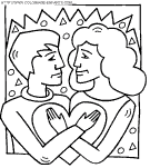 saint valentine in love coloring