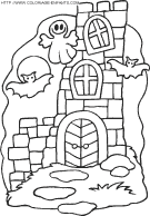 haunted-houses coloring book pages