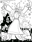 halloween witches coloring