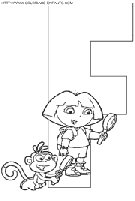 alphabet dora the explorer coloring