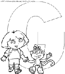 alphabet dora the explorer coloring